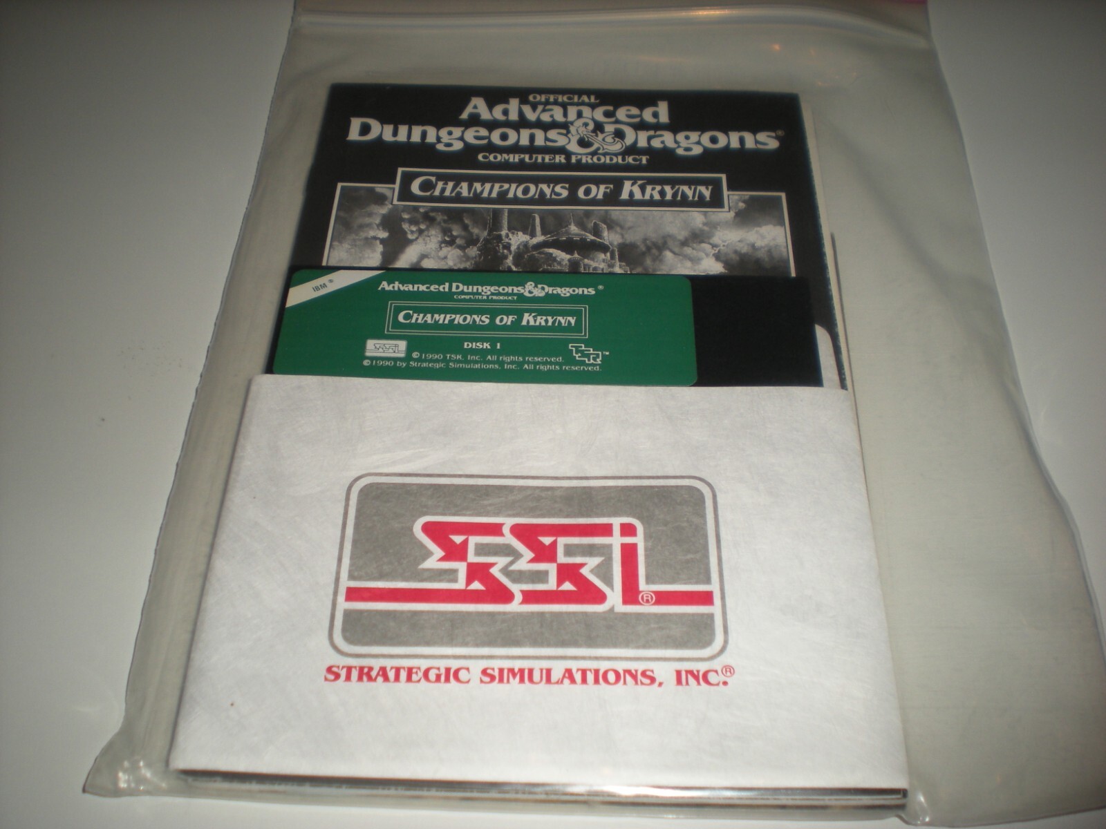 AD&D Champions of Krynn game for IBM on 5.25". New bulk packaged. No box. Rare.