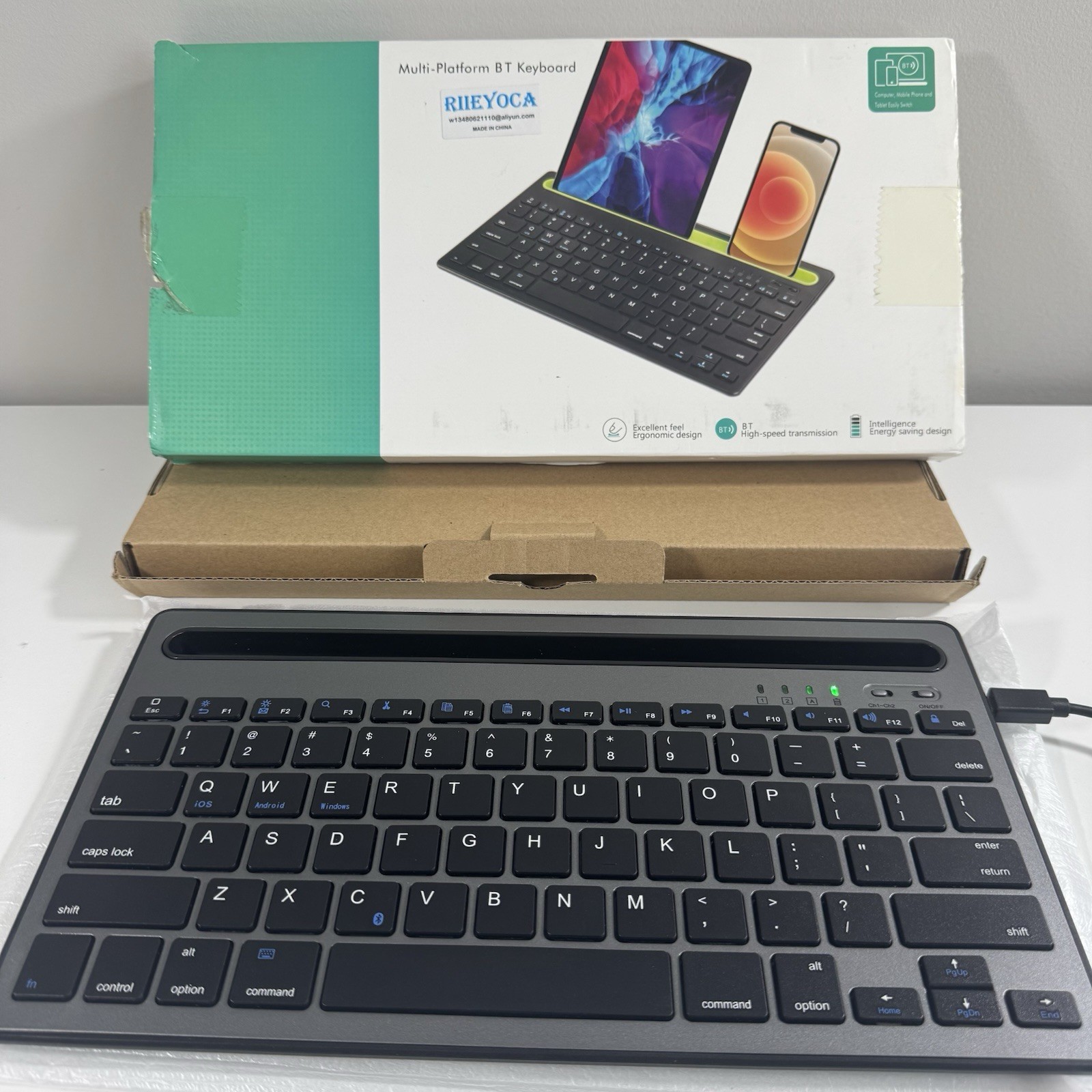 Multi Platform Device BT Bluetooth  Wireless Keyboard - Black