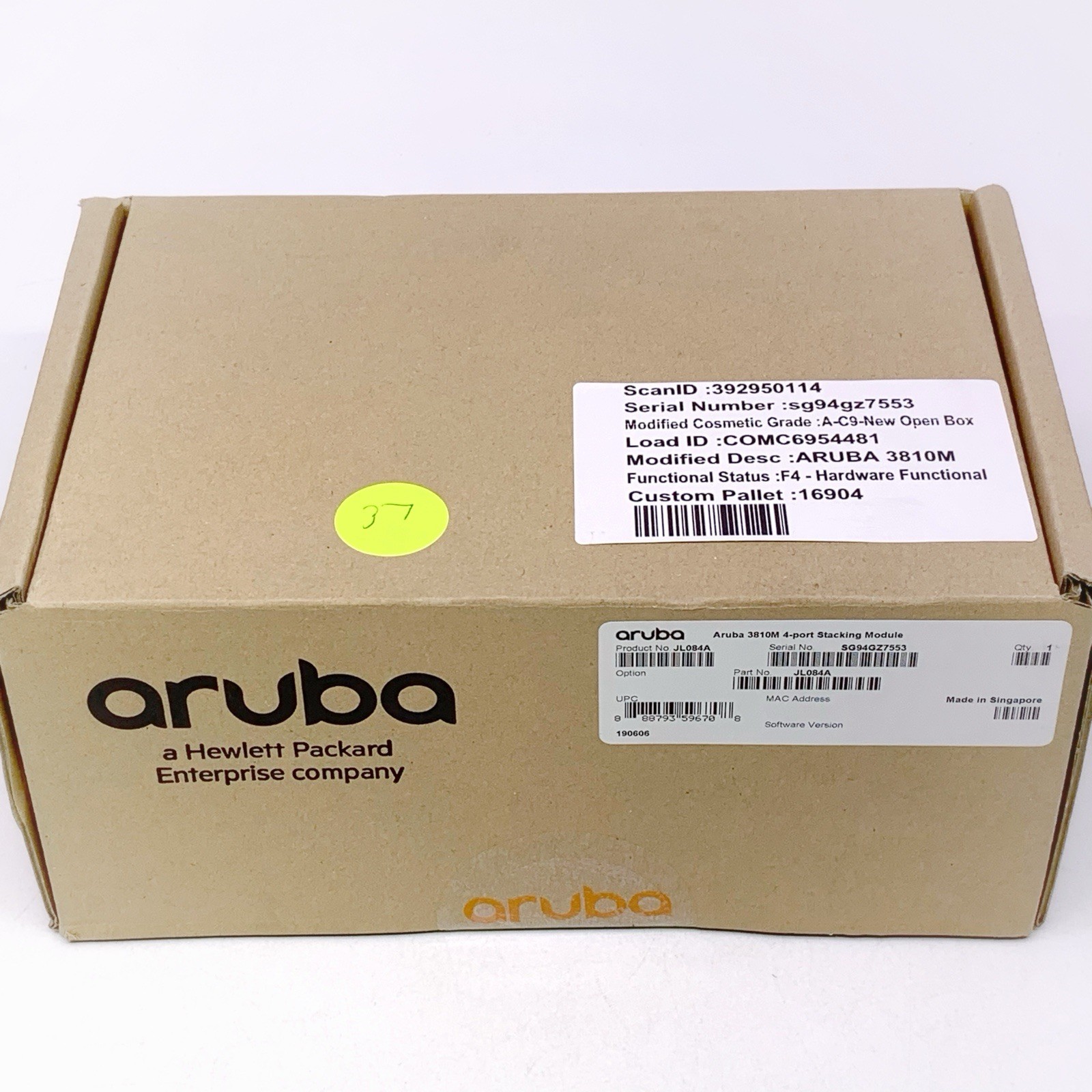 Aruba JL084A I New Sealed HPE Aruba 3810M 4-Port Stacking Module SG94GZ7553