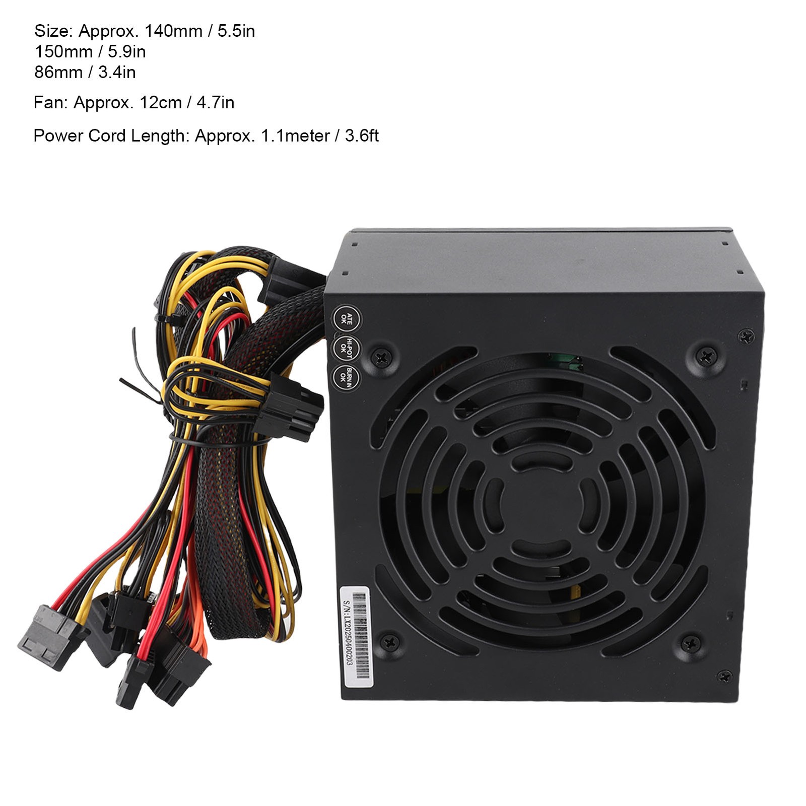 PC Power Supply 350W Desktop Computer Low Energy Consumption Accessories(US ZSNJ