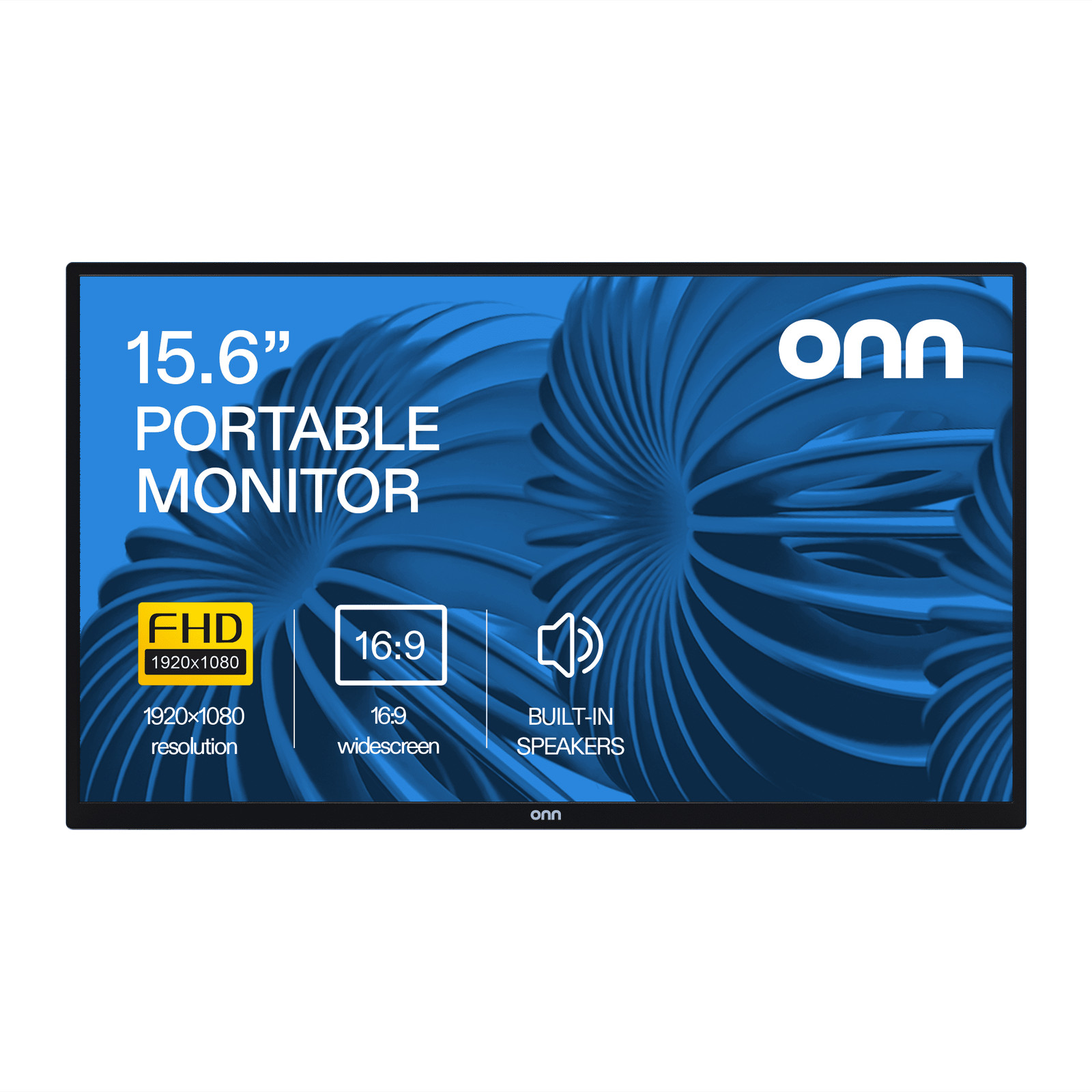 Onn 15.6 in Portable LCD Monitor, Full HD 1920 x 1080 IPS Display, Mini-HDMI and