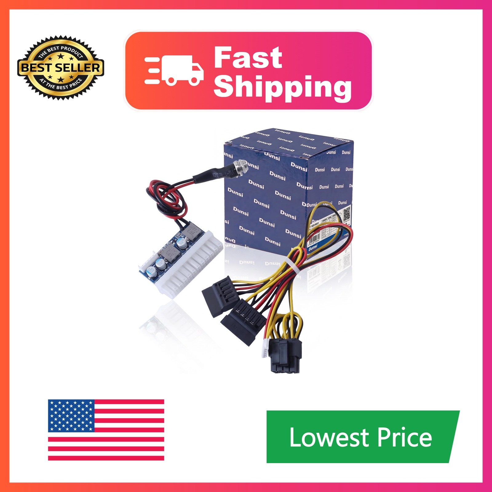 DUNSIHUI DC 12V 160W 24Pin Pico PSU Power Supply