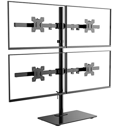 WALI GMF004 Quad Monitor Stand 17-27" Adjustable Swivel Tilt  75x75mm or 100x100
