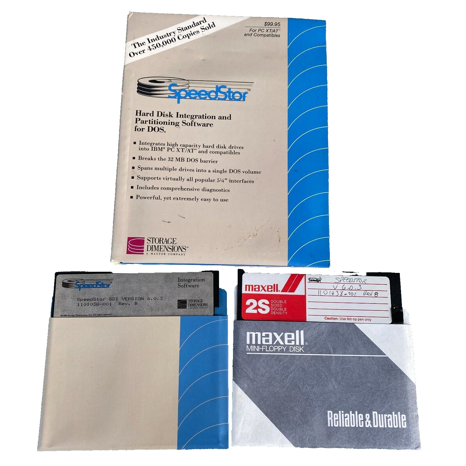 Speedstar Hard Disk Partitioning Software DOS Maxtor 5.25 Floppy Manual PC XT AT