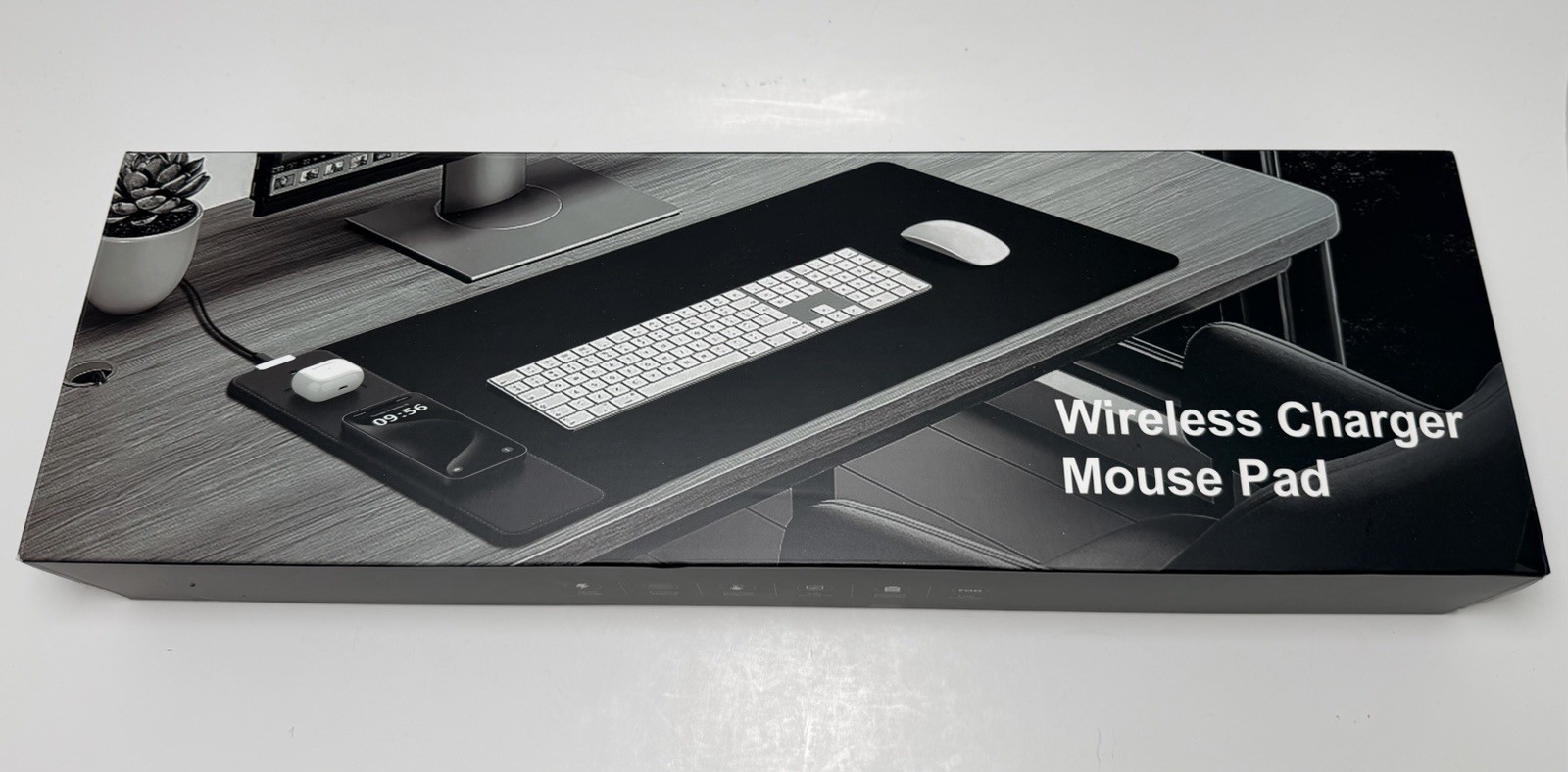 Wireless Charging Mouse Pad, 31.5"x15.8", w/ 20W PD Adapter, Summer Beach Scene