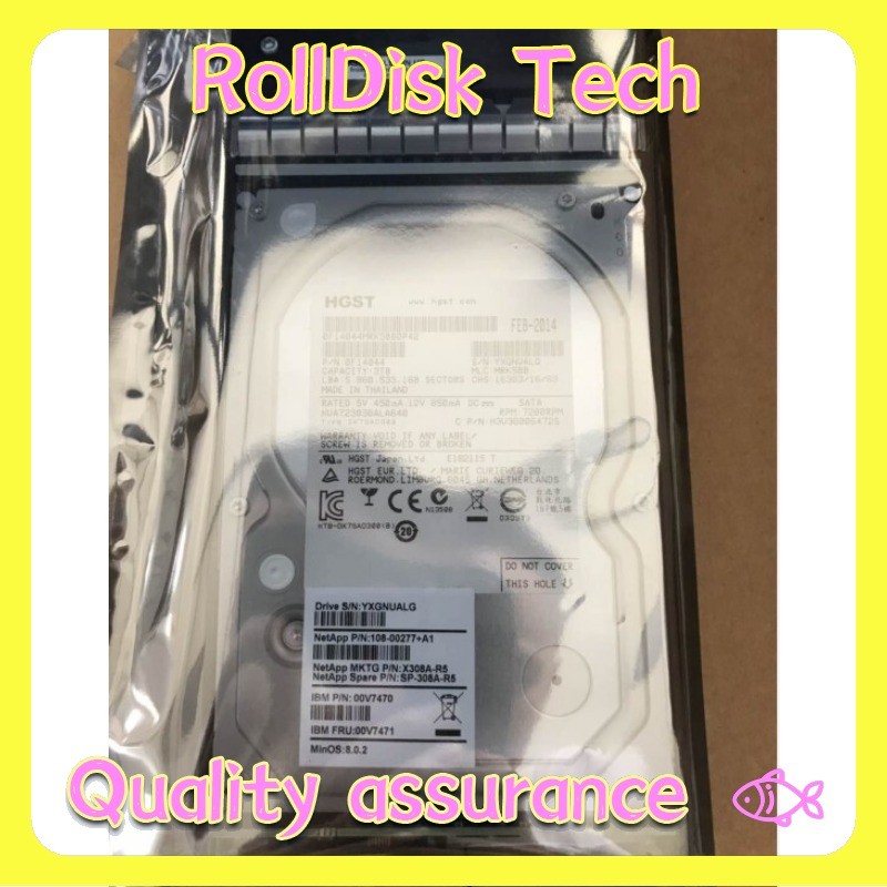 NetApp X308A-R5 108-00277+A0 00V7470 00V7471 3T 3TB 3.5" SATA Hard Drive