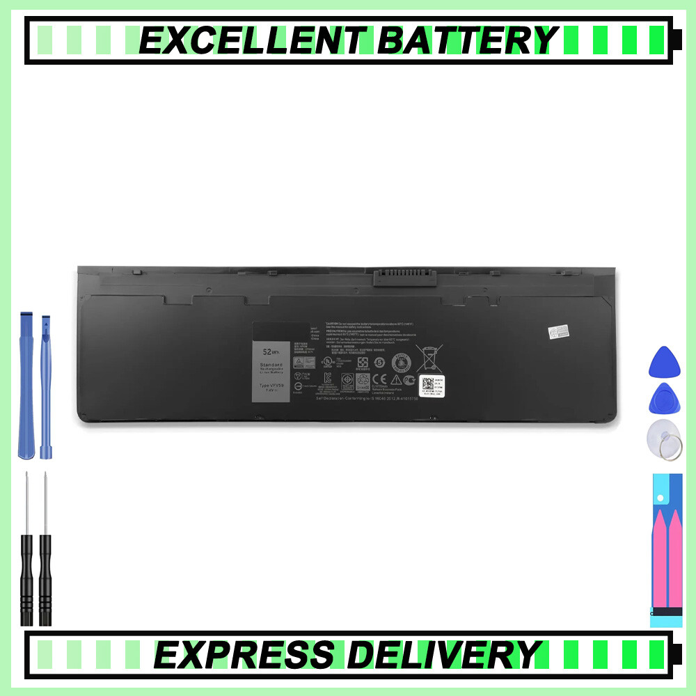 New VFV59 52Wh Battery For Latitude 12 7000 E7240 E7250 Series F3G33 WD52H