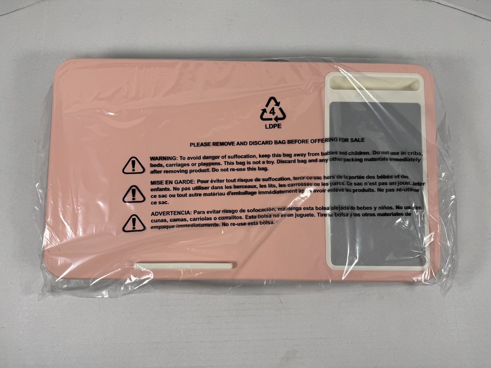 LAPGEAR Home Office Lap Desk - Device Ledge, Mouse Pad, and Phone Holder -  Pink