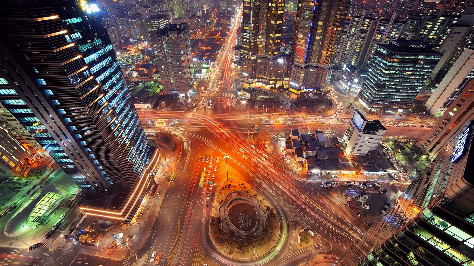Landscape road highway city night long exposure Custom Gaming Mat Desk