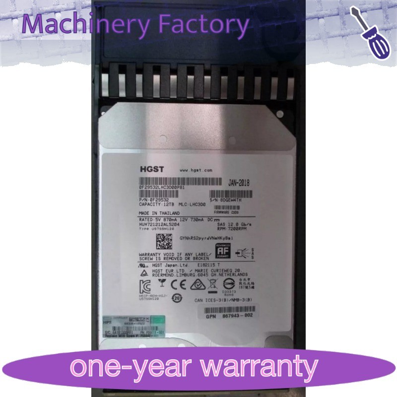 New Q2R42A P00442-001 HPE MSA 12TB 12G SAS 7.2K 3.5" MIDLINE 512E HDD Hard Drive