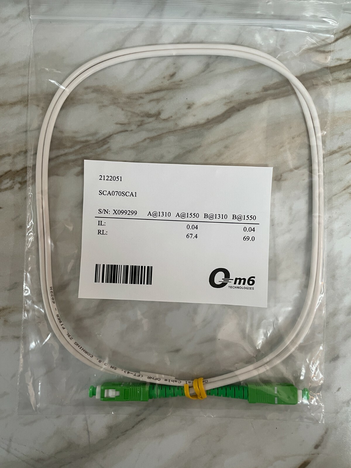 OM6 Simplex Patch Cable SC/APC to SC/APC SM, fiber optic cable 1M / 3FT 10 Pack