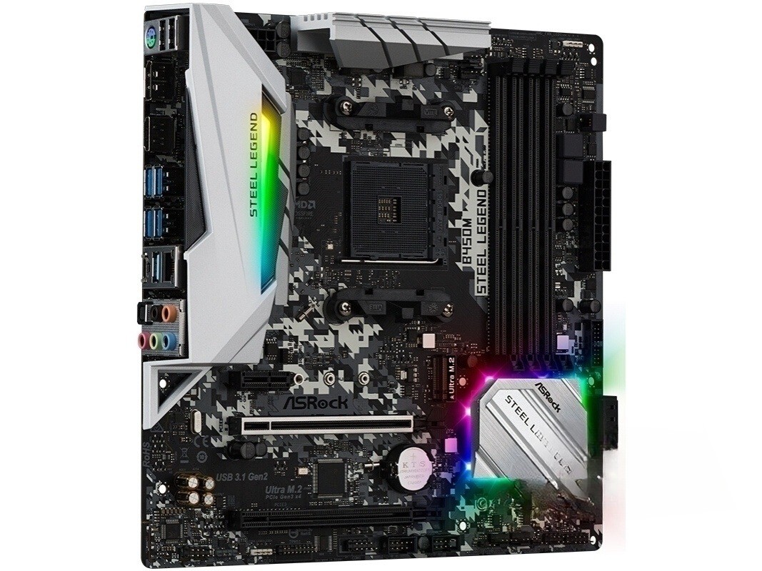 For ASRock B450M Steel Legend motherboard AM4 DDR4 HDMI+DP Micro ATX Tested