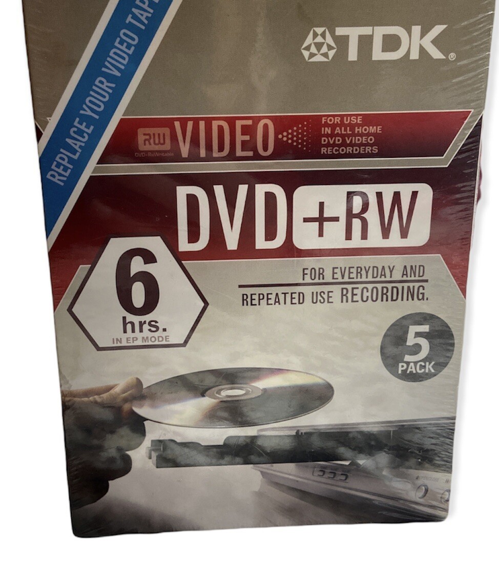 New Sealed TDK DVD-RW 2X 4.7GB 5 Pack Rewriteable DVD 