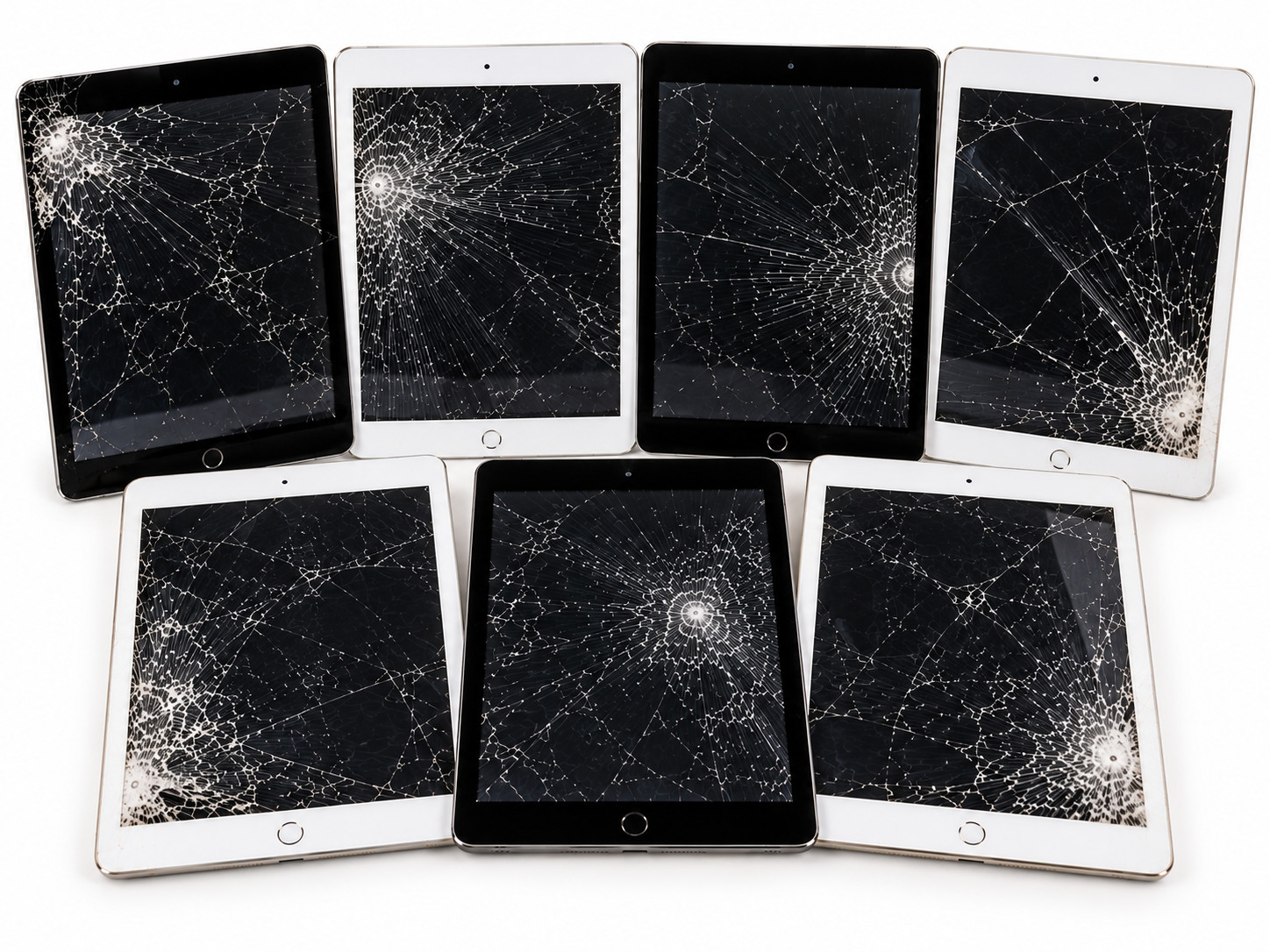 Lot of 7 Apple iPad 9th Generation Gen WIFI A2602 Unlocked Cracked Screens