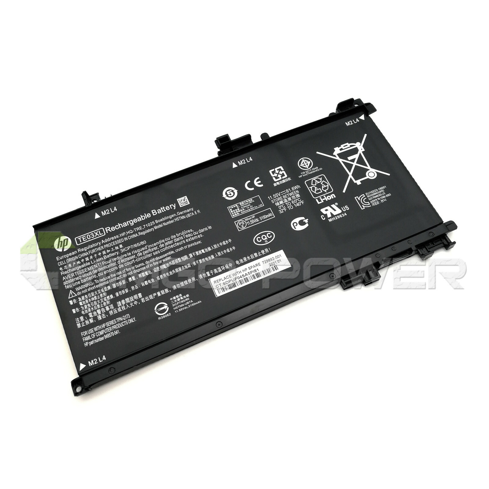 New Genuine TE03XL OEM Battery for HP Omen 15-AX 15-BC HSTNN-UB7A 849910-850