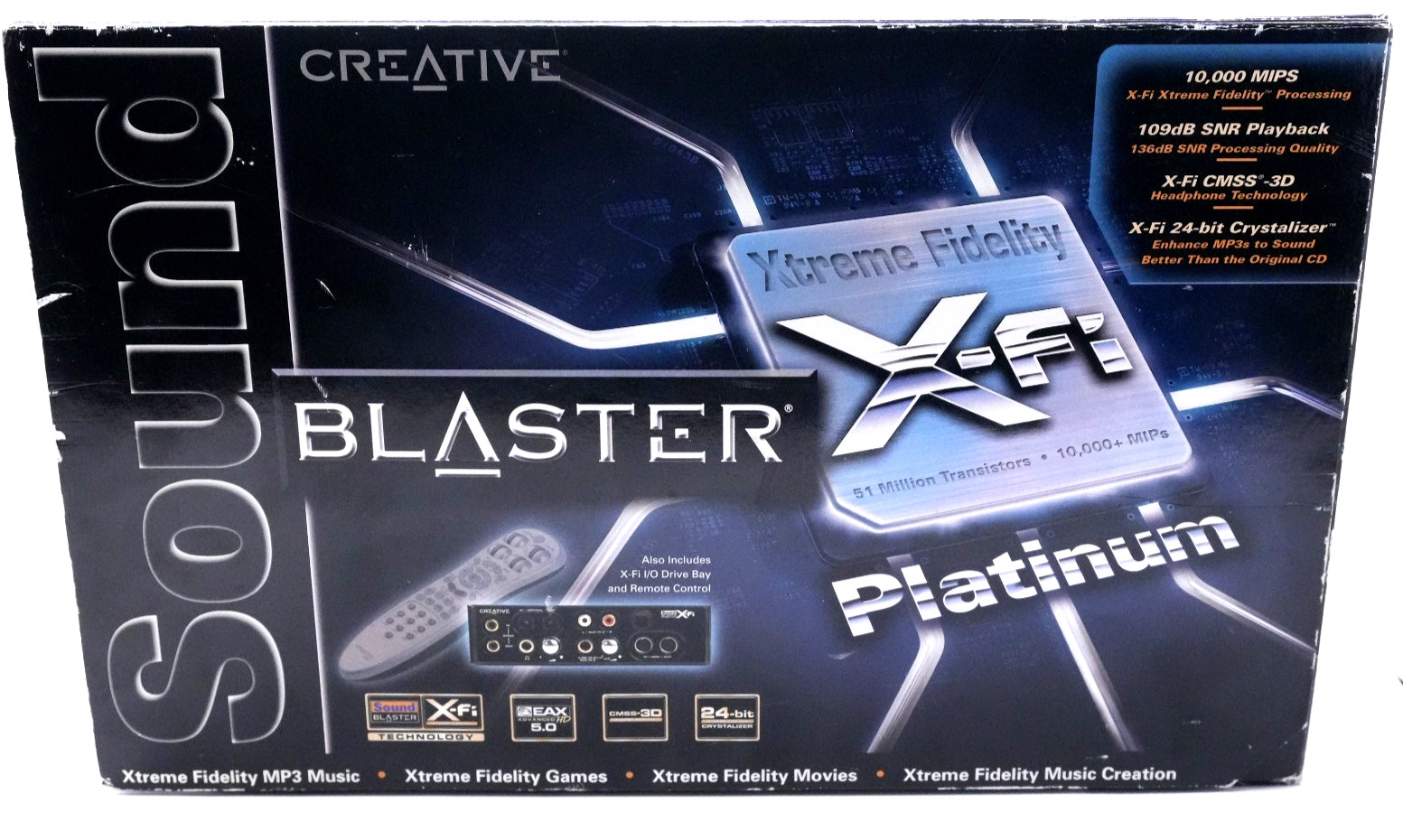Creative Sound Blaster X-Fi Platinum SB0460P 7.1 PCI Sound Card Complete Set NEW