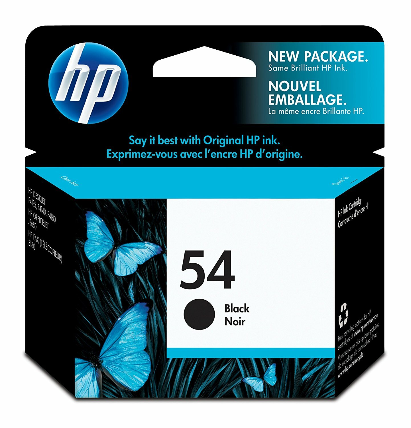 GENUINE NEW HP 54 Black Ink Cartridge for Deskjet F4140 Officejet J3600 FAX 3180