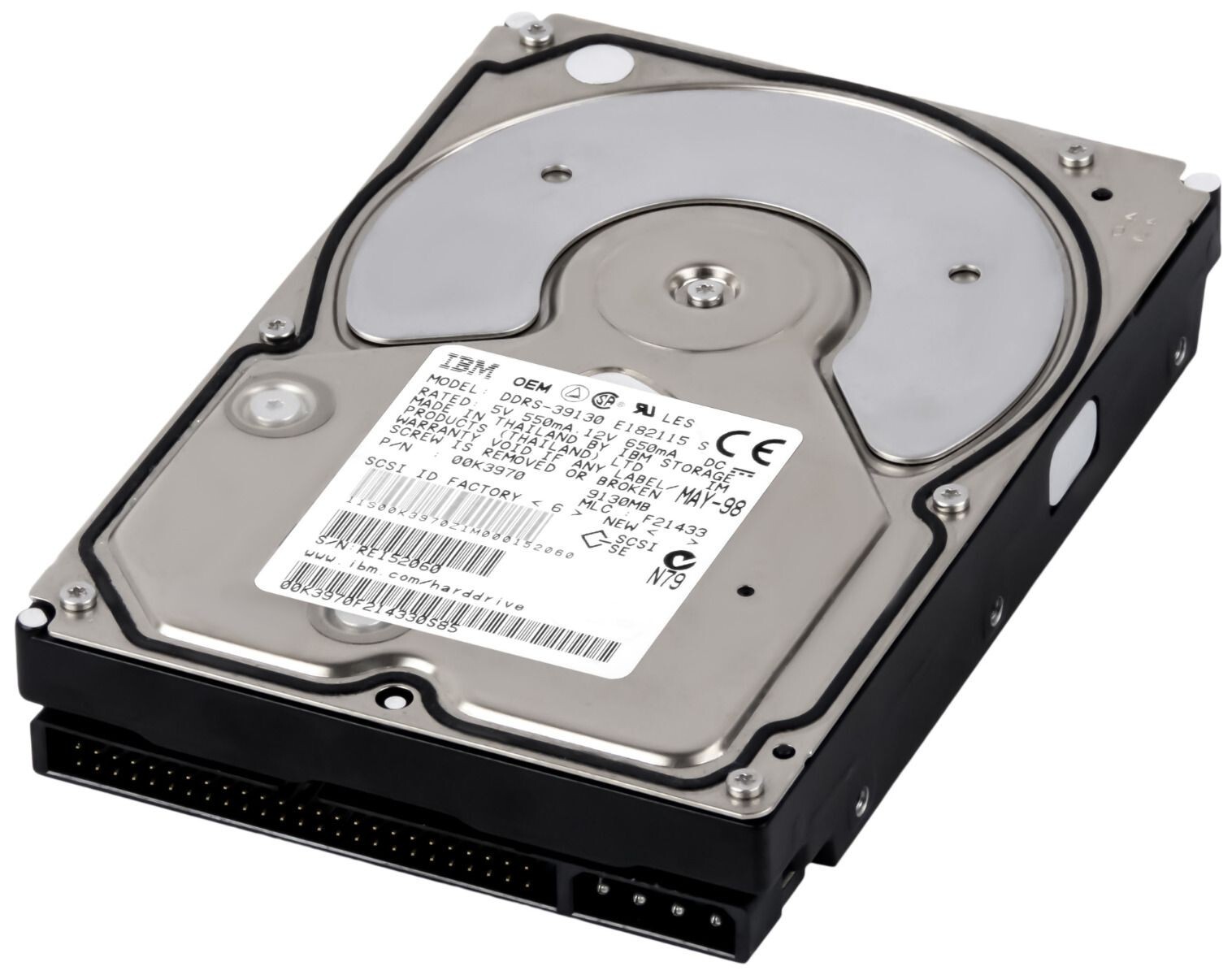Hard Drive IBM Ultra.9ES 00K3970 DDRS-39130 9GB 7200 RPM SCSI 50-pin 3.5" Inch