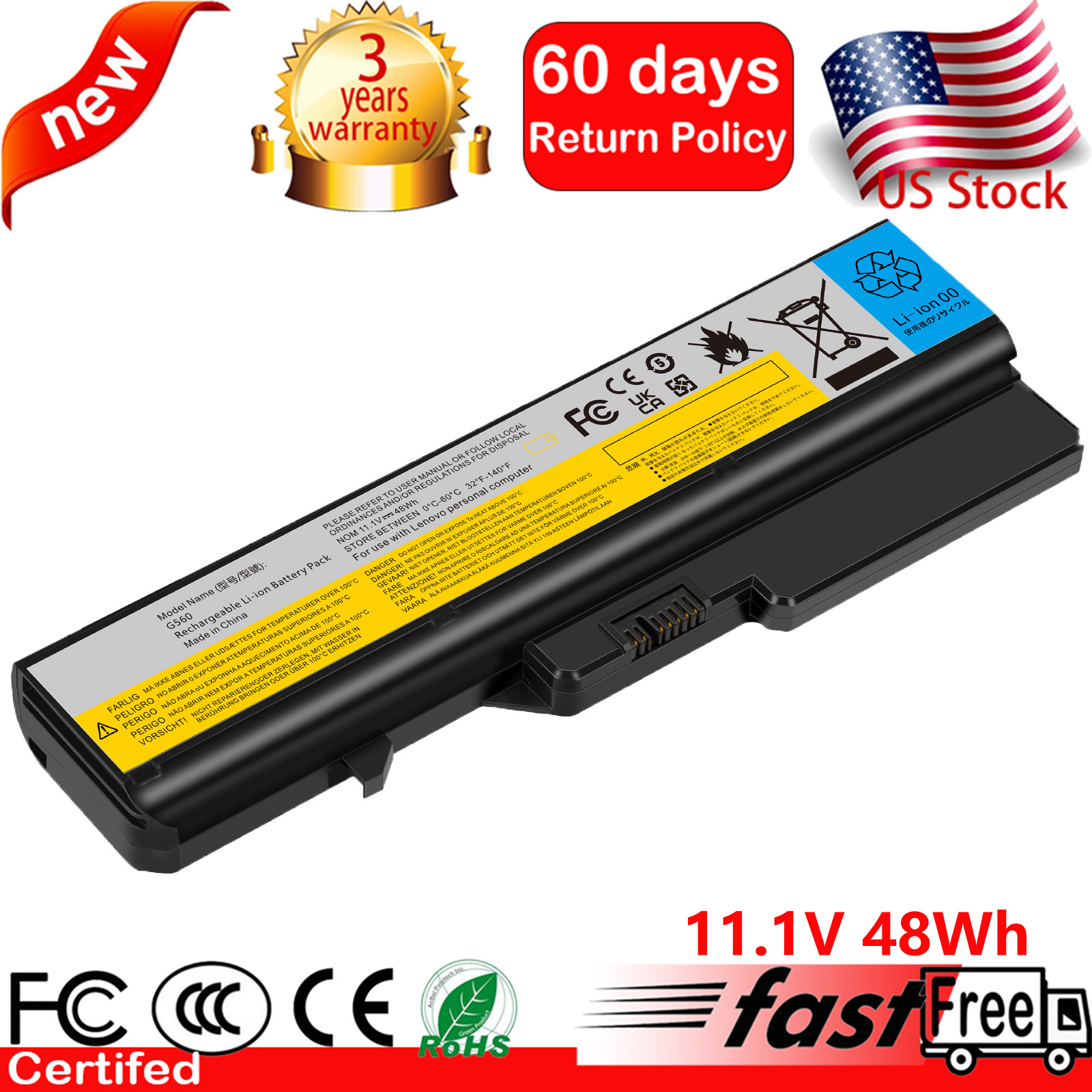 Battery For Lenovo G460 G470 G560 G570 G460G L09C6Y02 L09L6Y02 L09M6Y02 L09N6Y02