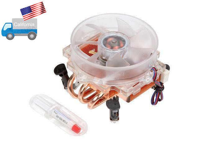 Copper LED Intel Core 2 Duo P4 Socket T LGA 775 Overclock CPU Cooler HPH-9525CU