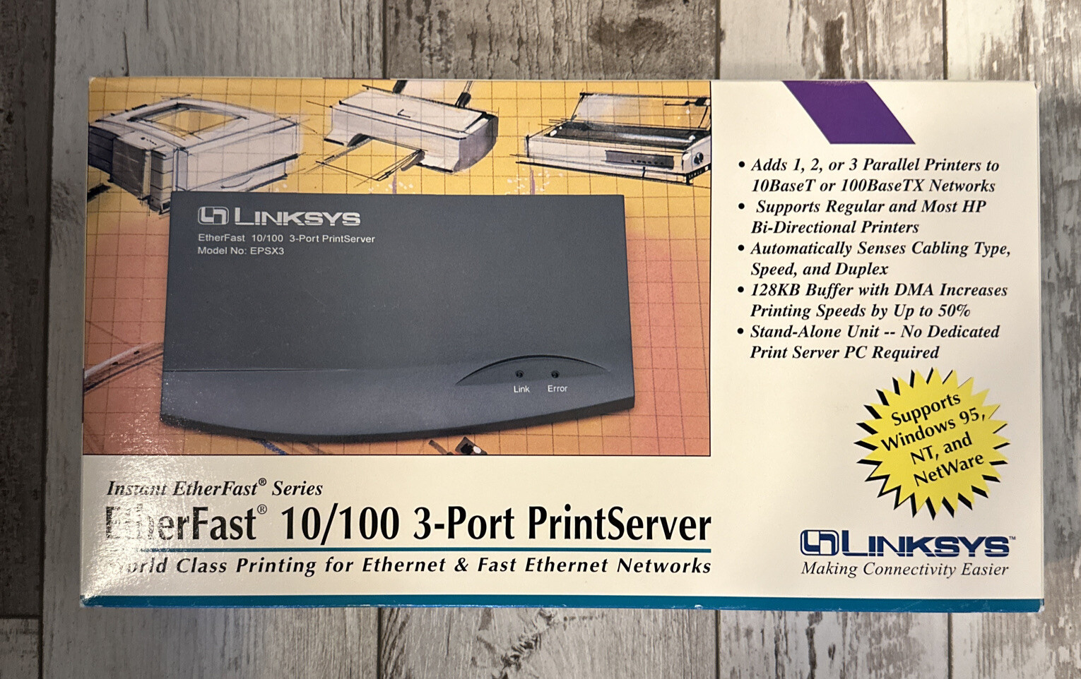 Linksys EPSX3 Etherfast 10/100 3-port Print Server