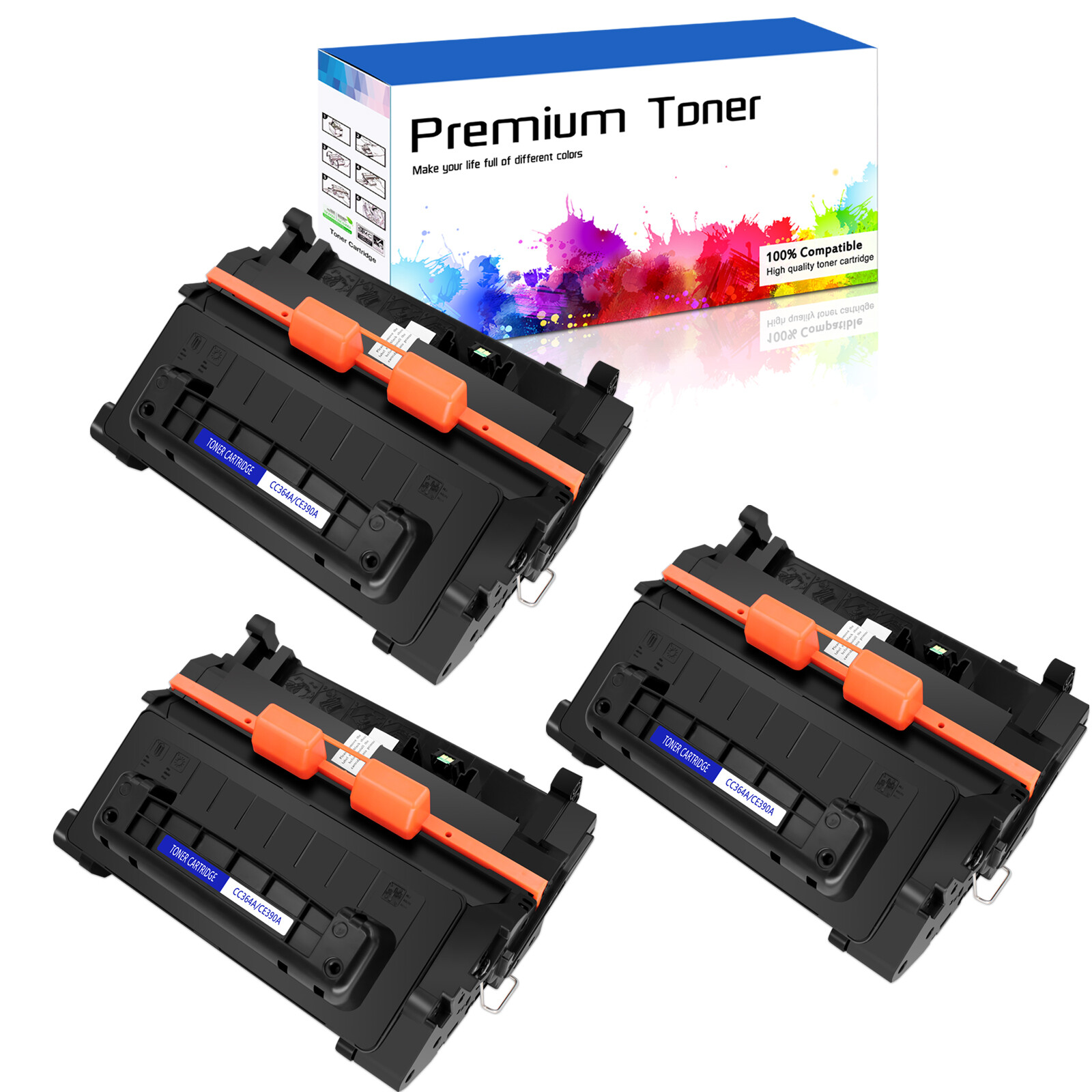 3PK CC364A 64A High Yield Toner Cartridge for HP LaserJet P4014dn P4014n P4015dn