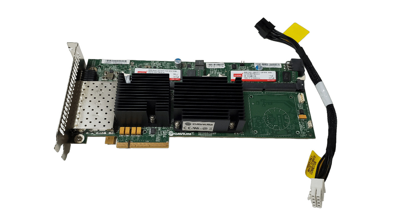 Cavium CN6880C-410NV Quad Port Network Card w/ 2x 8GB Memory, Power Cable