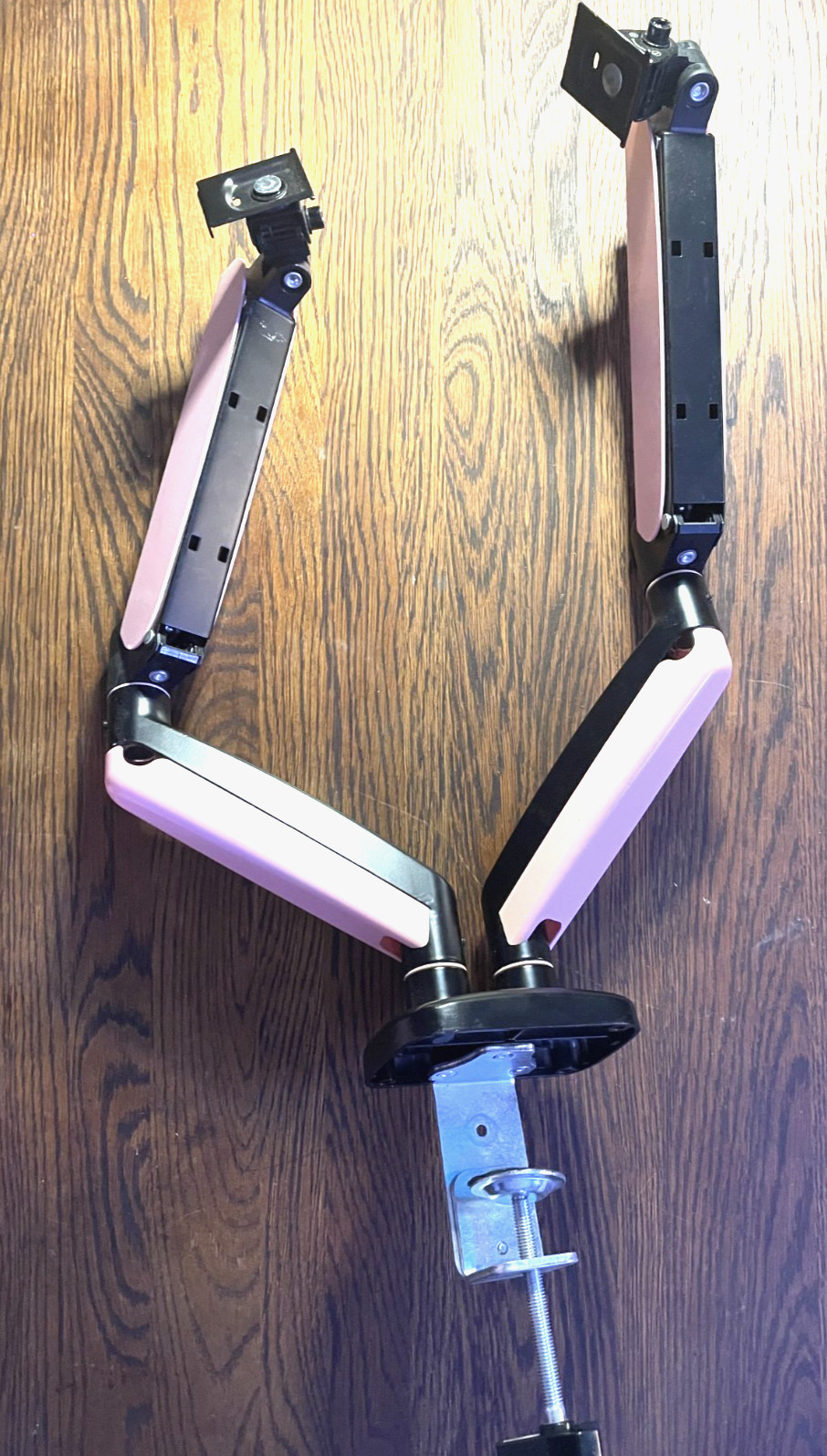 Dual Monitor Vesa Mount Stand, Adjustable Arm, Pink *Cosmetic Wear -See Photos