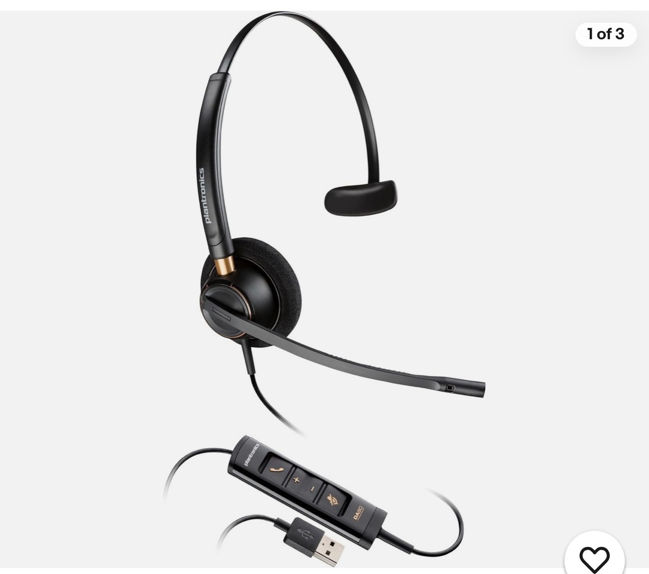 Poly EncorePro 515 Microsoft Teams Certified Monoaural with USB-A Headset
