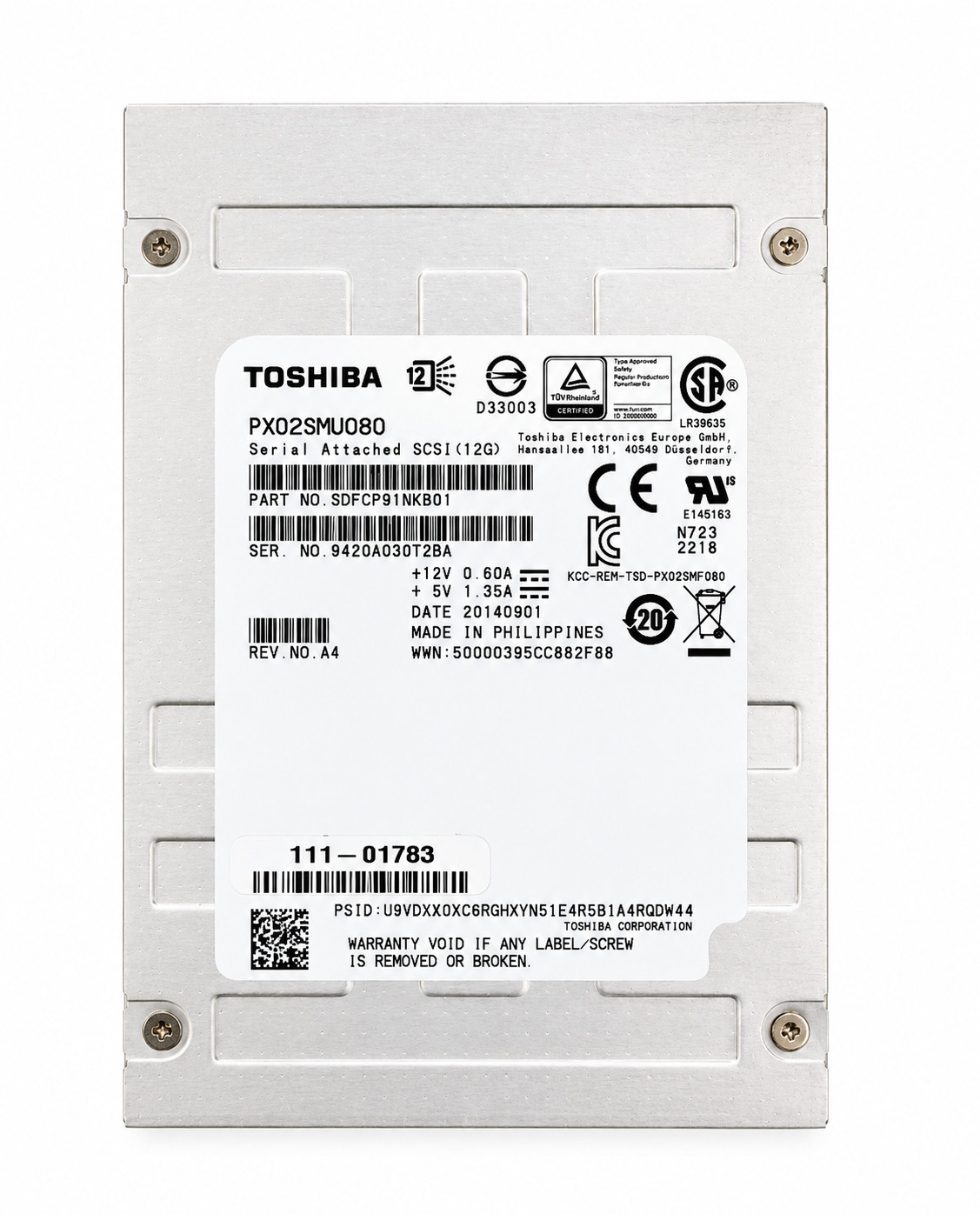 PX02SMU080 Toshiba 800GB 12G SAS SSD Hard drive 2.5''