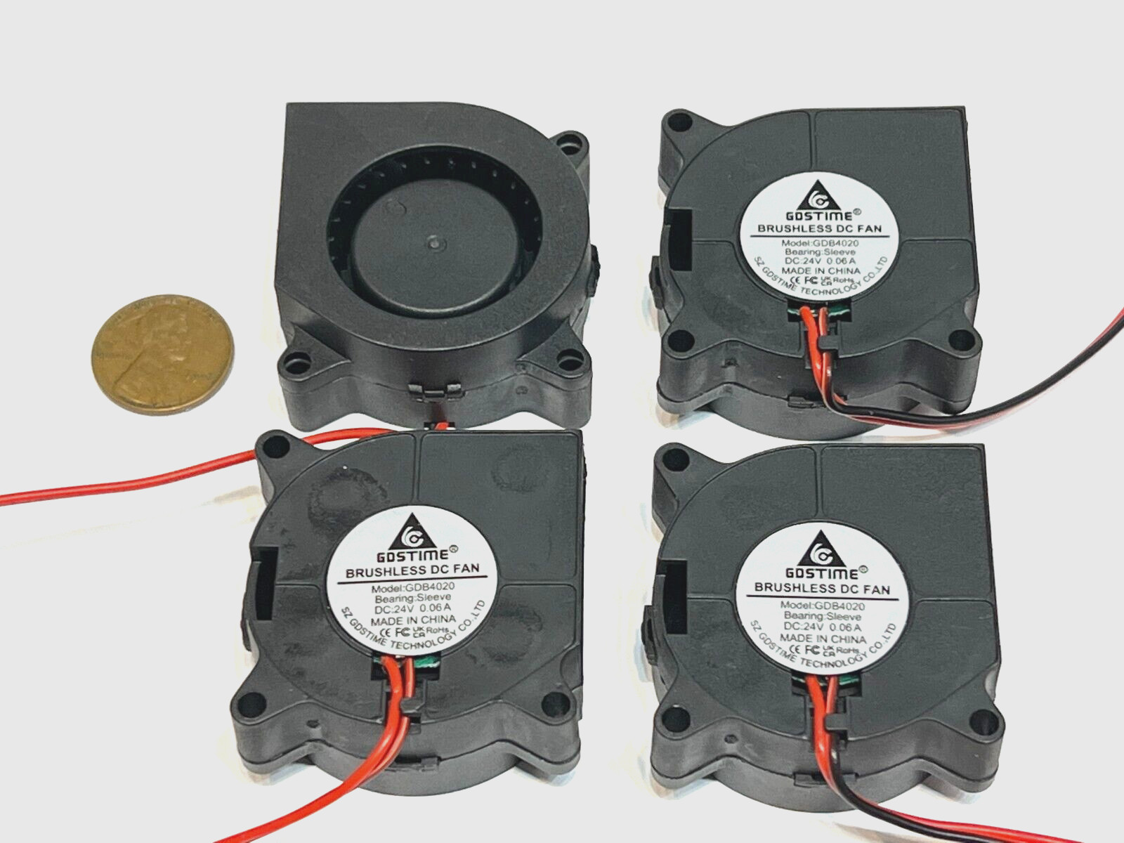 4 Pieces 24v 40mm Blower Fan 4020 40mmx20mm Turbo Cooling 3D Printer  2pin E2