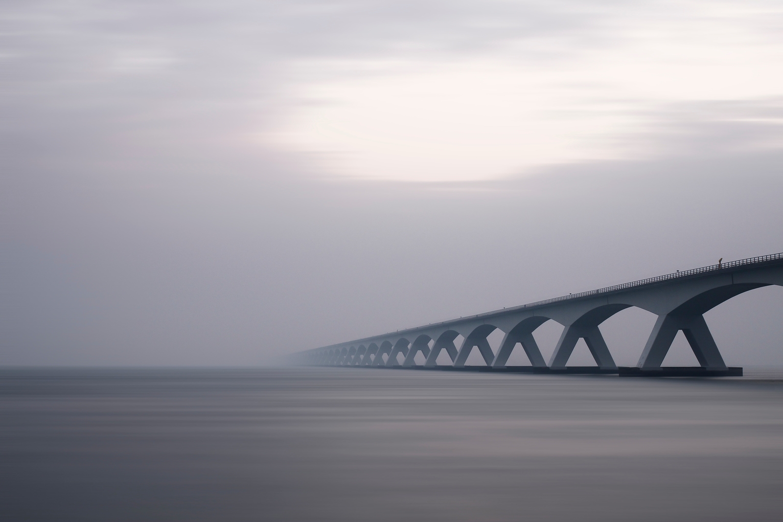 Landscape sea horizon photography netherlands bridge Custom Gaming Mat Desk