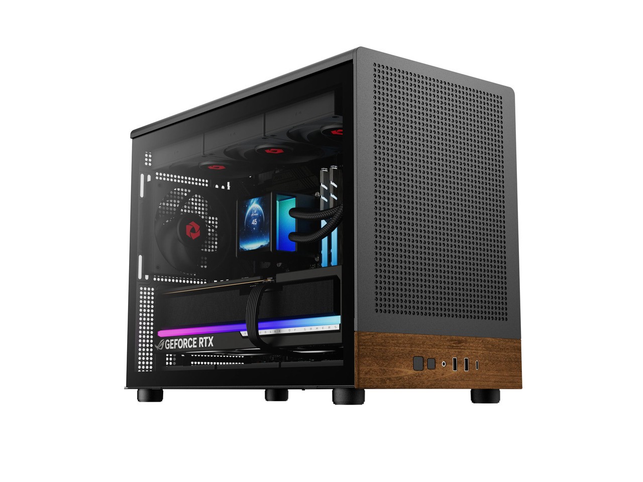 Rosewill Micro ATX Gaming PC Case | Walnut-Finished Mesh Front Panel | 3 × 120mm
