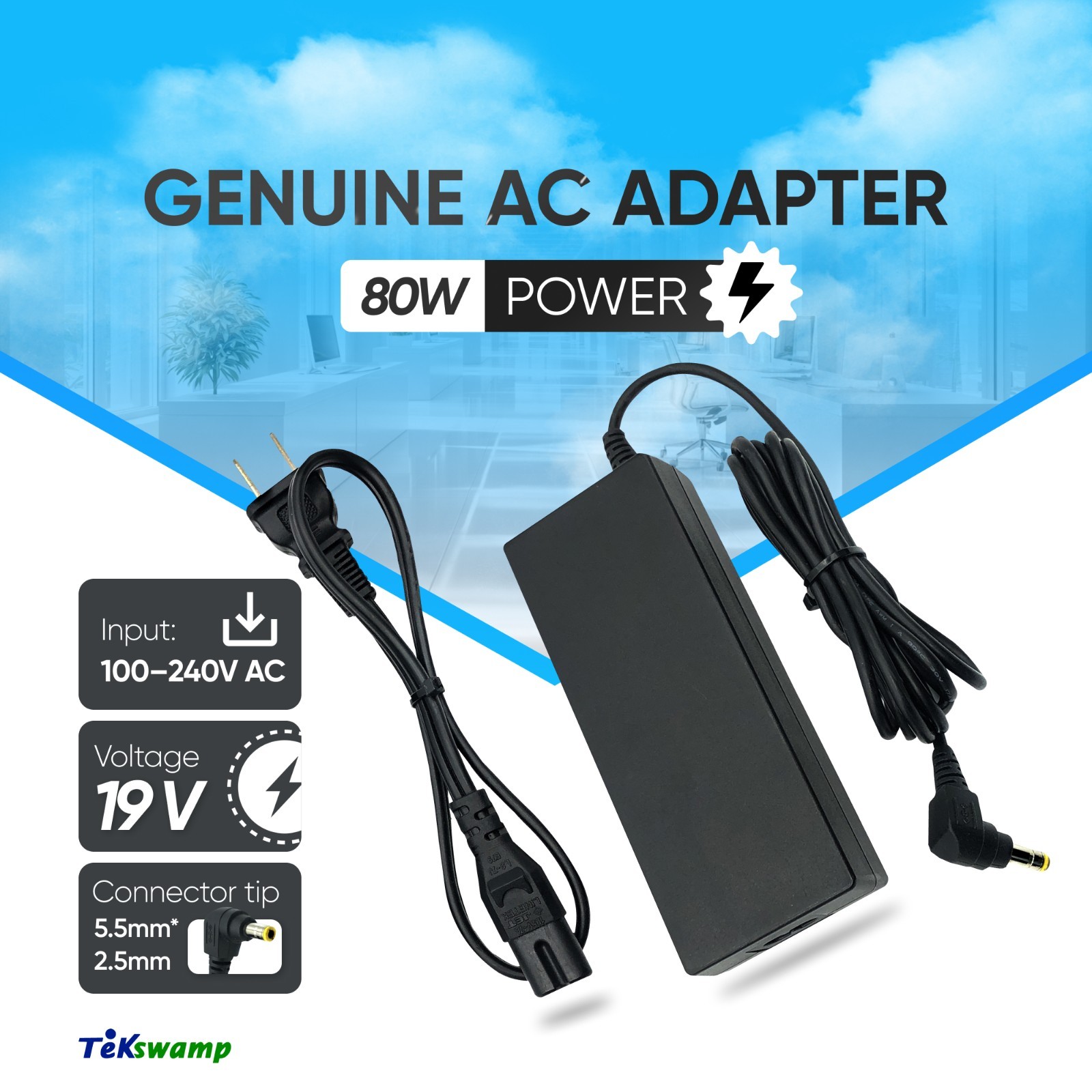 Genuine Fujitsu AC Power Adapter 80W for Lifebook N - Series Laptop