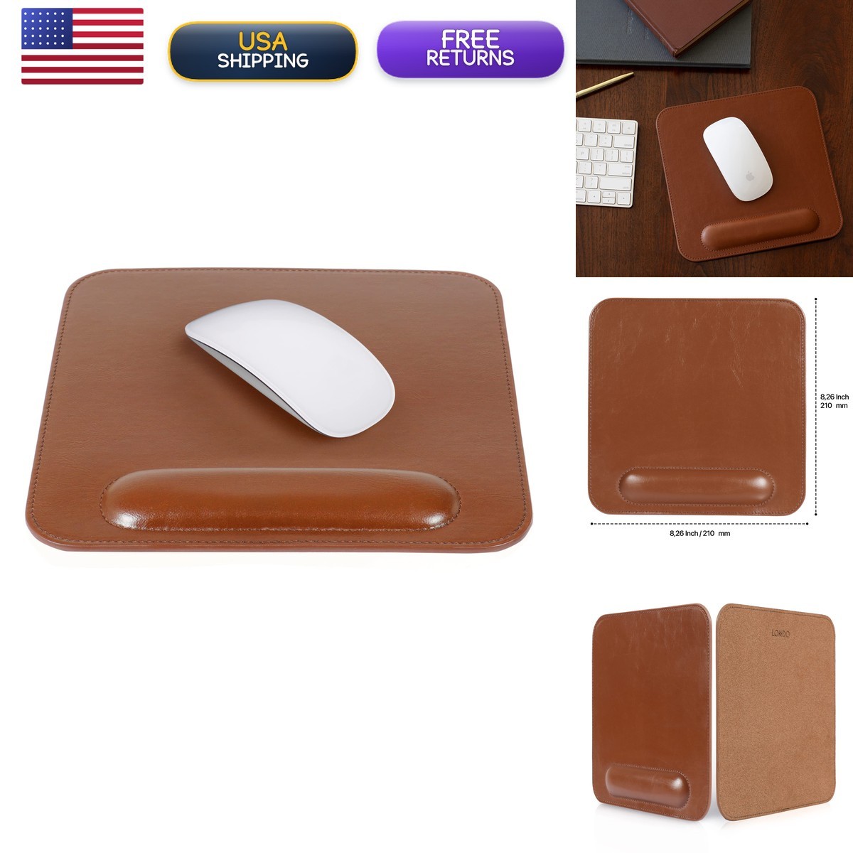Londo Leather Mouse Pad with Wrist Rest - OTTO217
