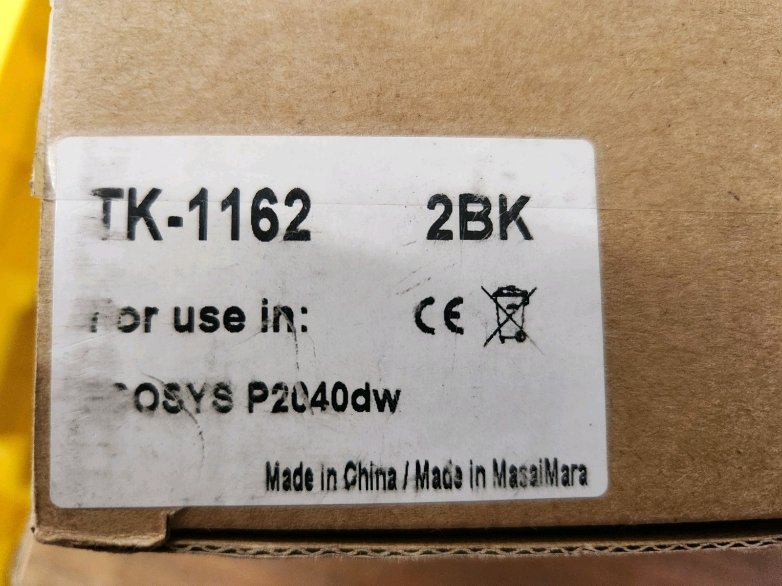 2 X TK-1162 Toner Cartridge Black Sealed OEM For Ecosys P2040dw