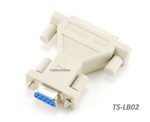 DB9/DB25 Serial (RS232) Female Loopback Tester Adapter - CablesOnline TS-LB02