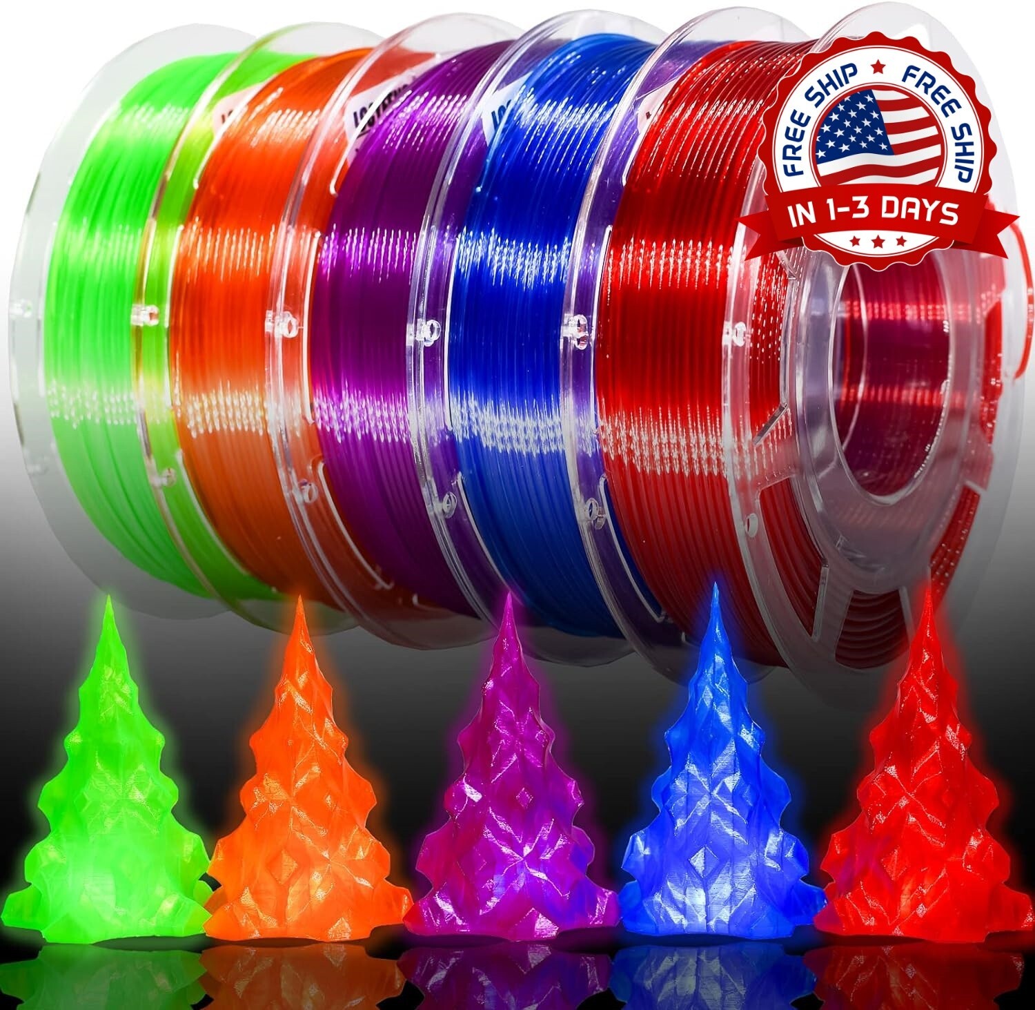 Filamento para impresora 3D PLA de 1,75mm carrete de cartón de 200 g x 5 bobinas