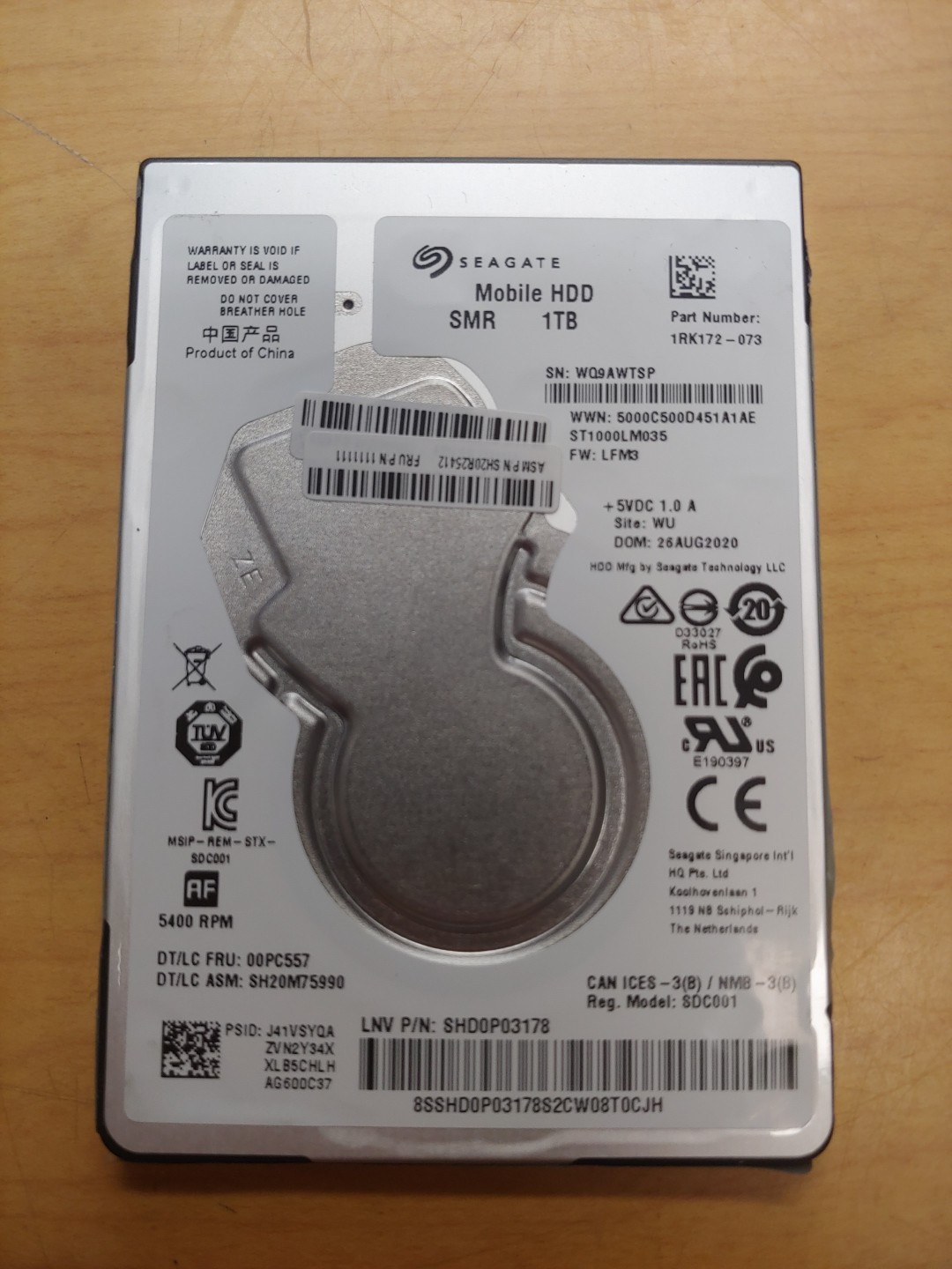 seagate Mobile 1tb Hdd (For Parts) WQ9AWTSP