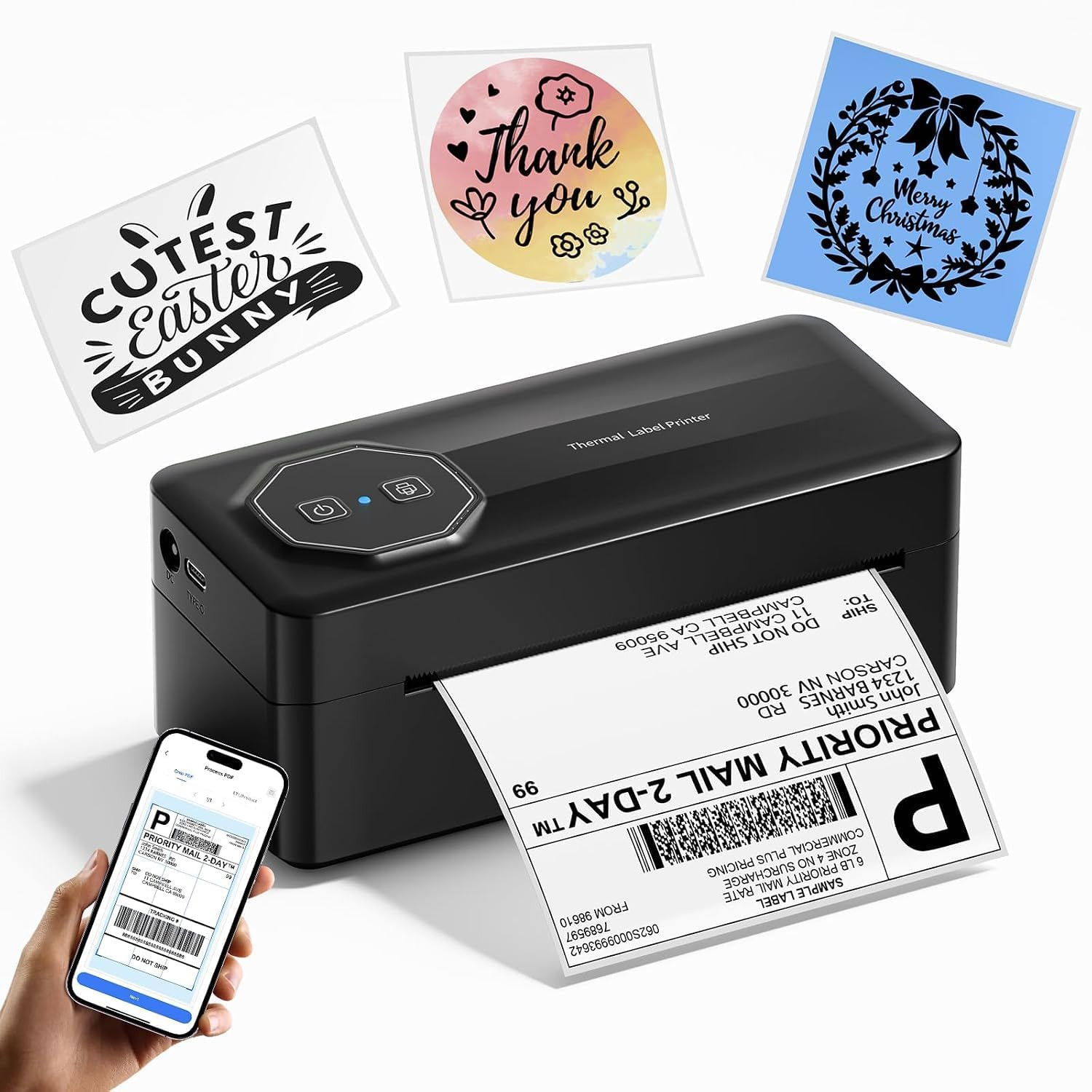 TATTMUSE Bluetooth Thermal Label 4X6 Wireless Shipping Label Printer