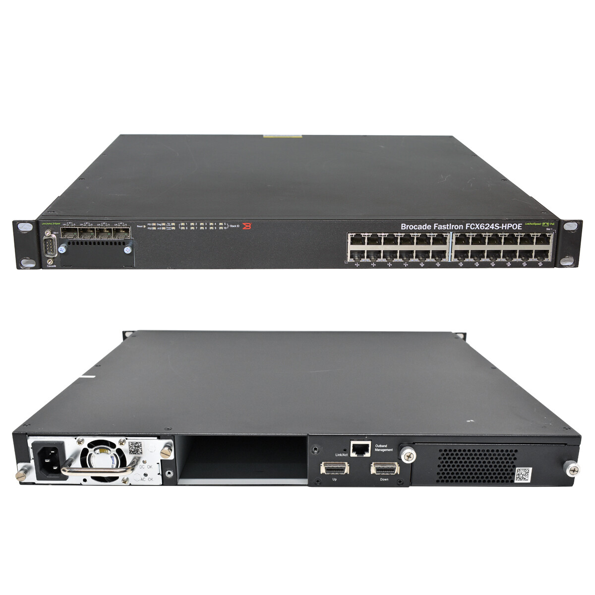 Brocade FastIron FCX624S-HPOE 80-1002387-04 24-Port PoE Gigabit Switch 4x SFP