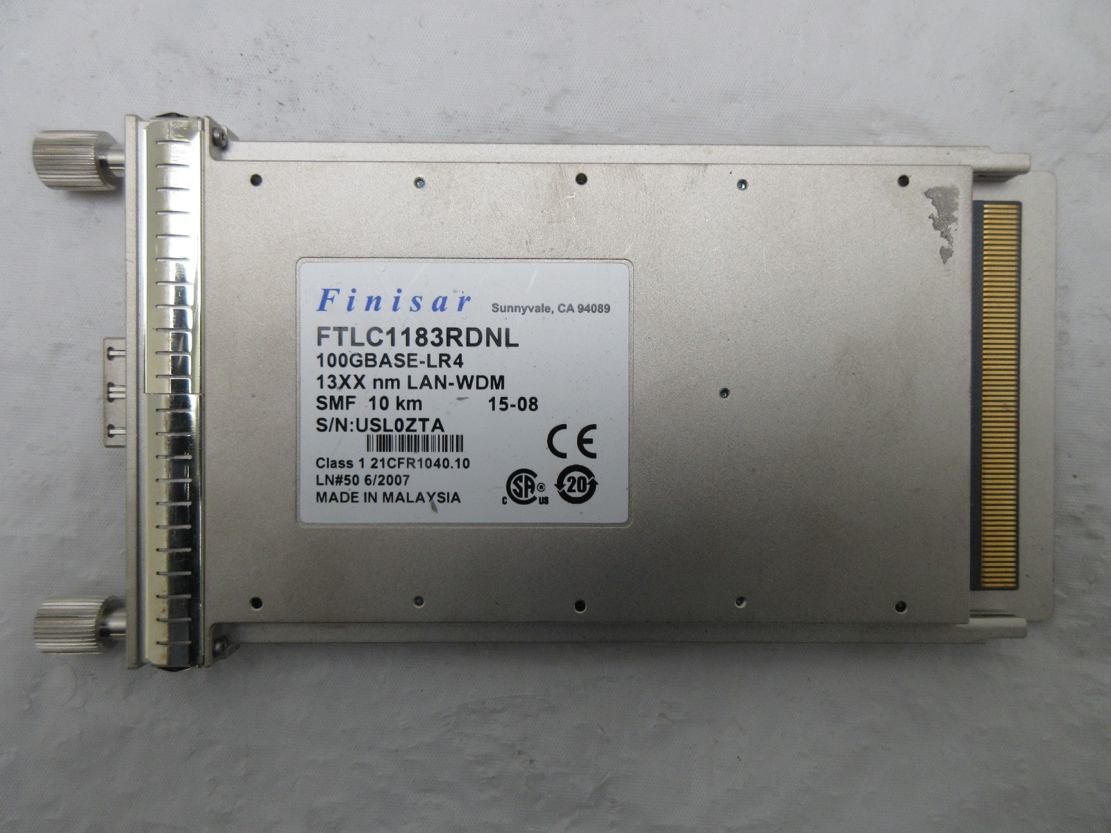 Finisar FTLC1183RDNL : 100GBASE-LR4 : SMF Optical Transceiver Module : Grade C