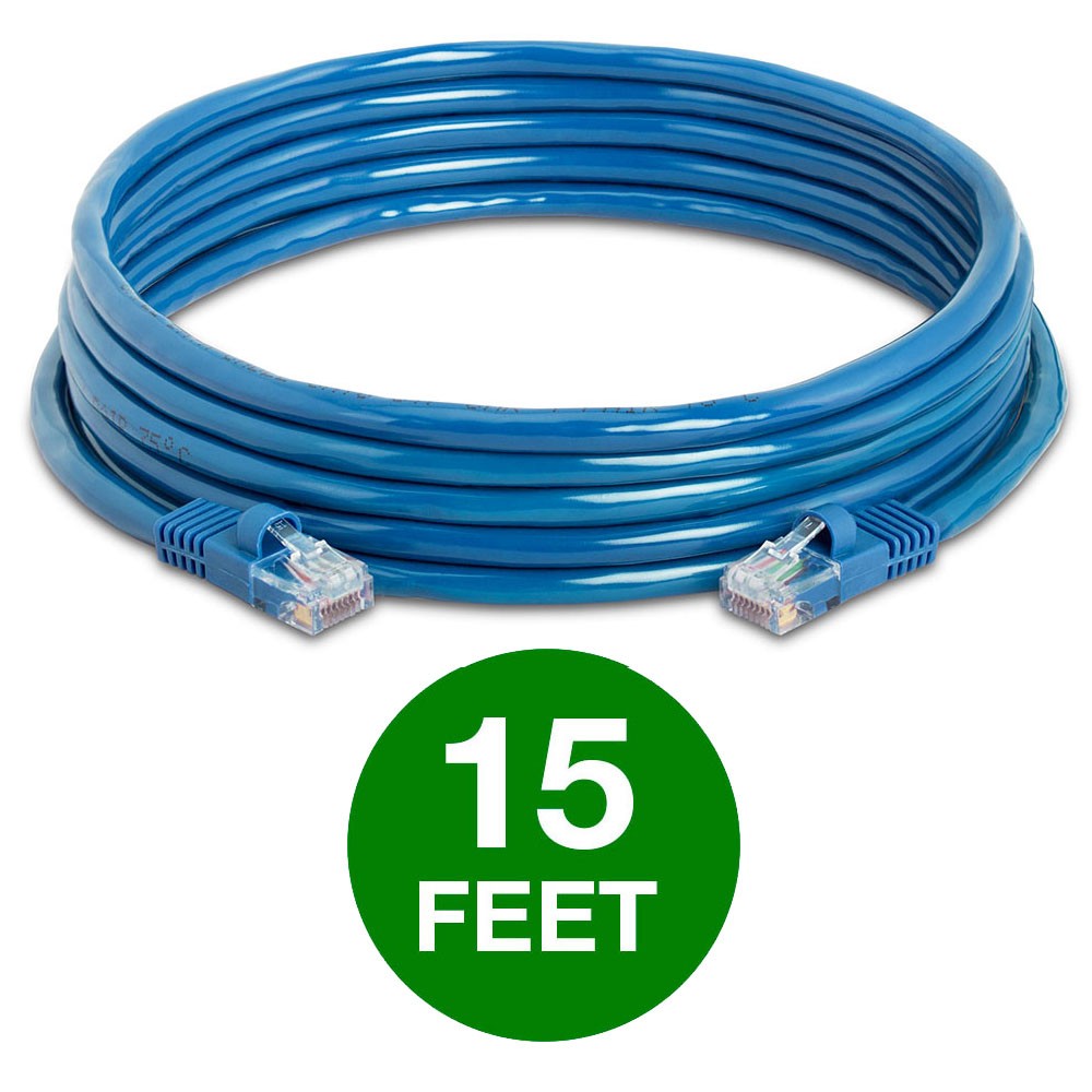 20PCS Cat5e Network Cable 1.5-15ft Ethernet LAN Cord for Gaming & Streaming Blue