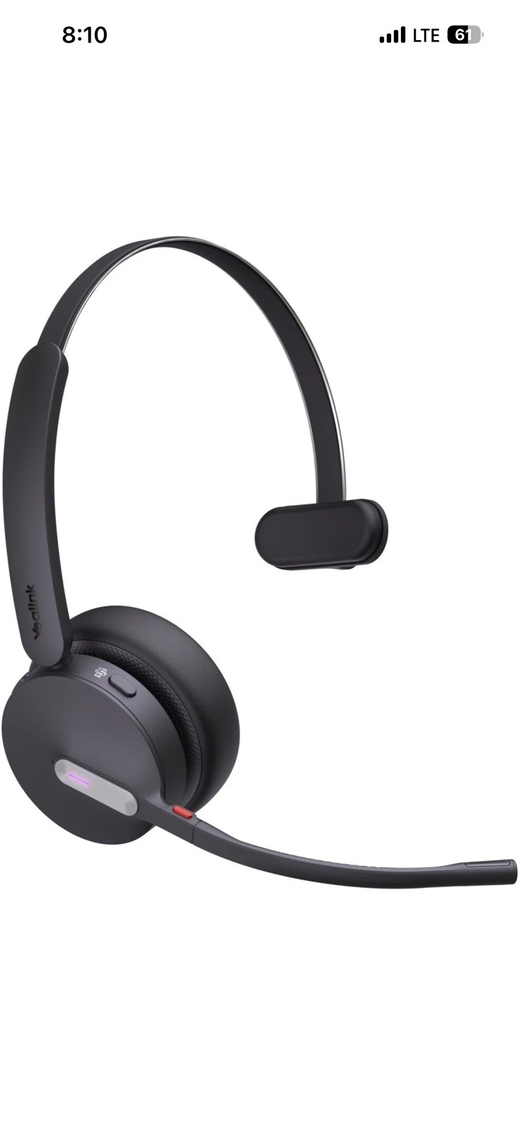 Yealink WH64 Hybrid Mono Microsoft Teams Headset, Noise Reduction, USB