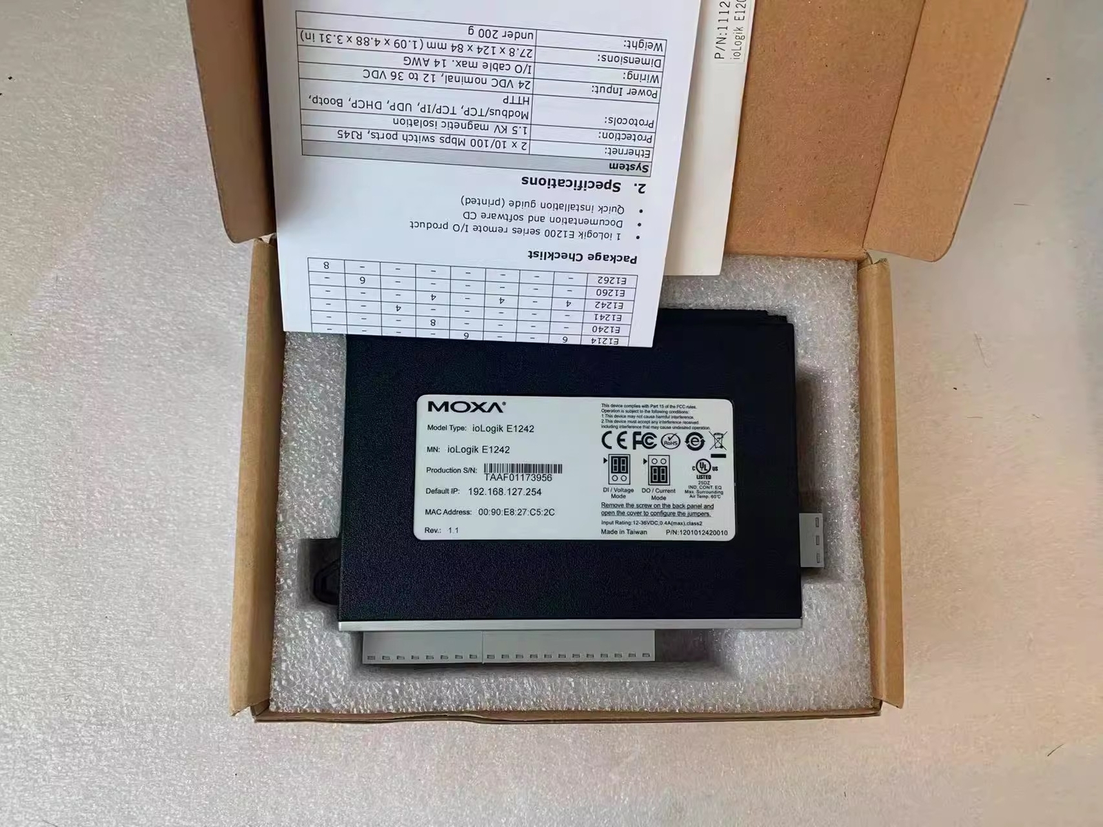 New MOXA ioLogik E1242 Module Remote Ethernet distributed I/O Module