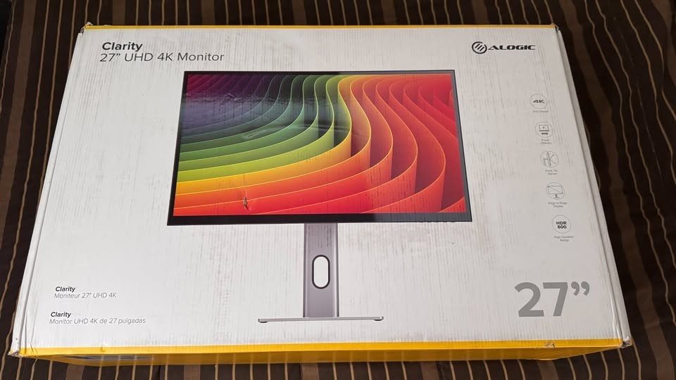 Two (2x) 27" Alogic Clarity 4K UHD Computer Monitors