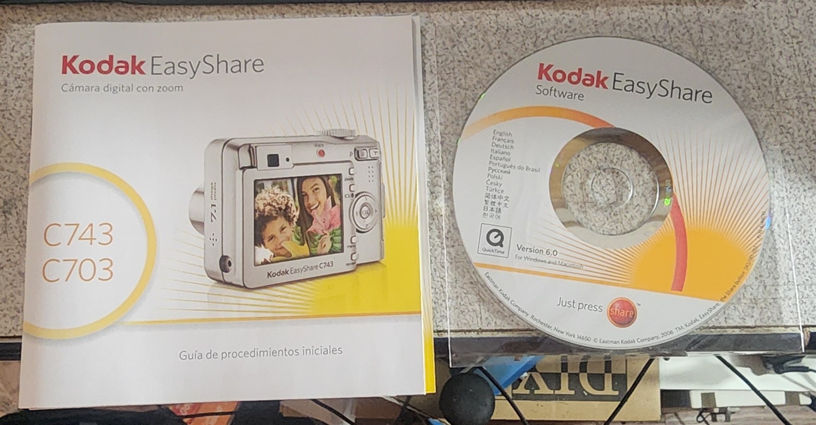 Vintage Kodak Easyshare Digital Camera Users Manual & Disc C743 C703
