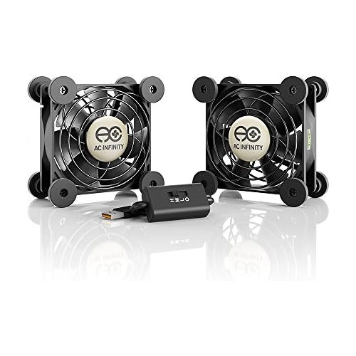 AC Infinity MULTIFAN S5, Quiet Dual 80mm USB Fan, UL-Certified for Receiver DVR