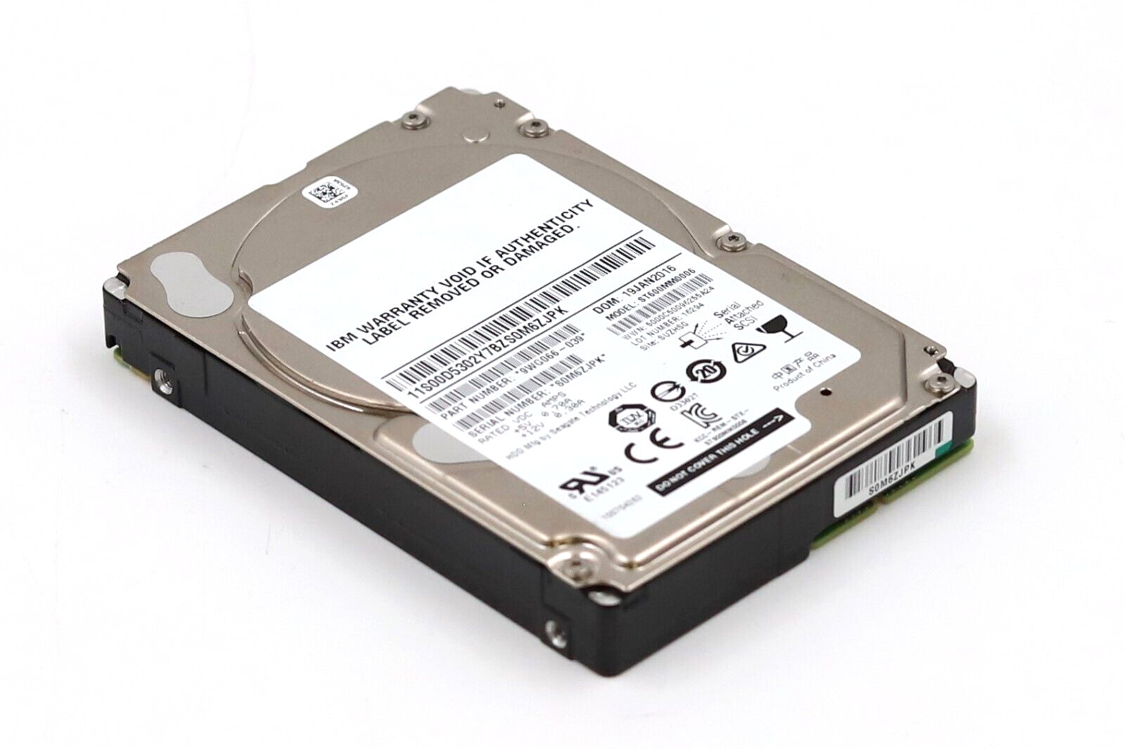 Seagate ST600MM0006 600GB 2.5" 6Gb/s 64MB 10K RPM SAS Hard Drive P/N: 9WG066-039
