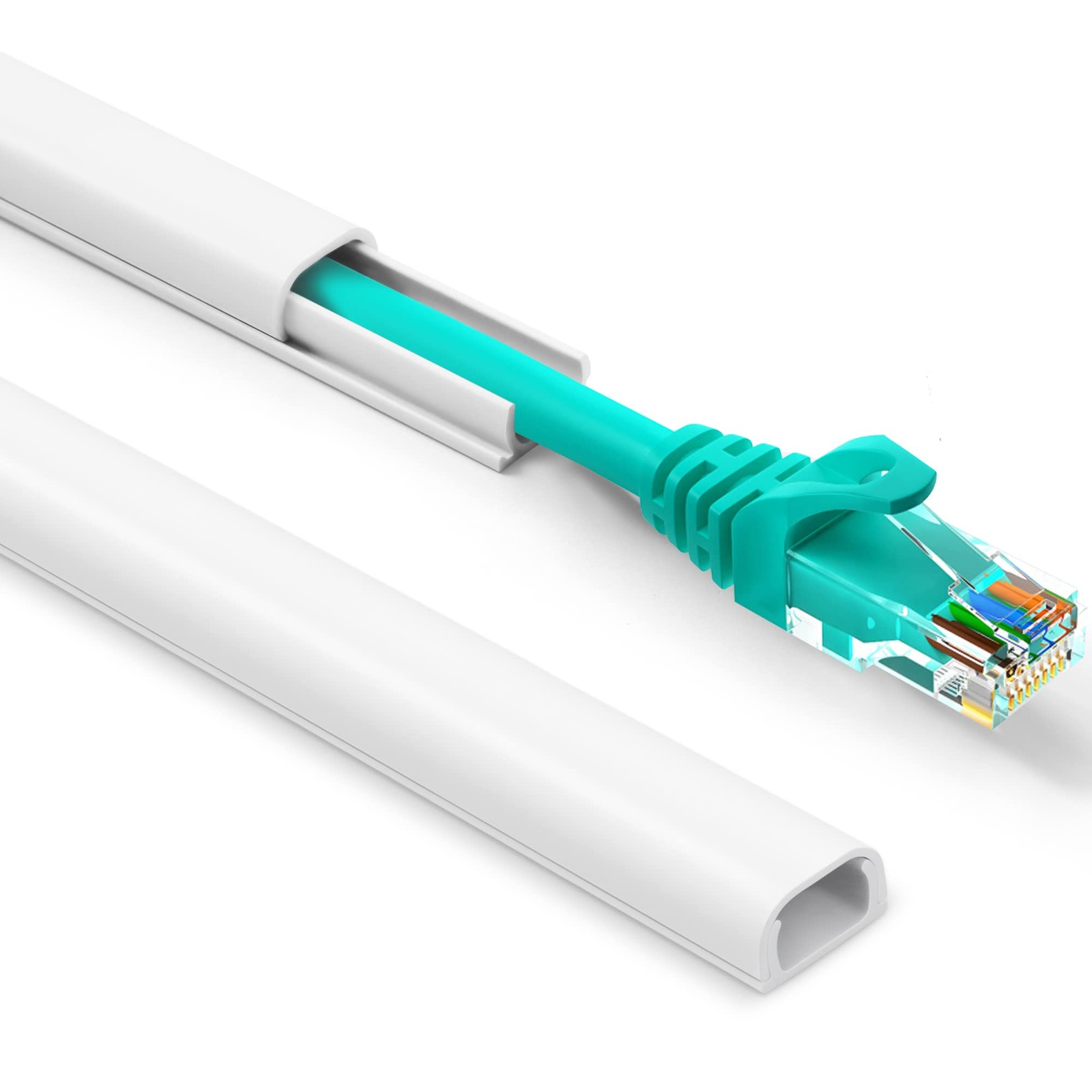 Wall TV Cord Hider PVC Cable Cover White